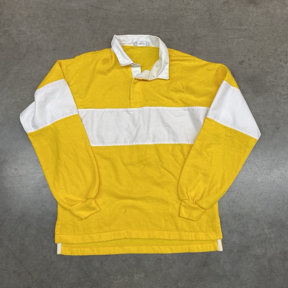 Vintage Nicholas Rugby Shirt Yellow White Men's Large